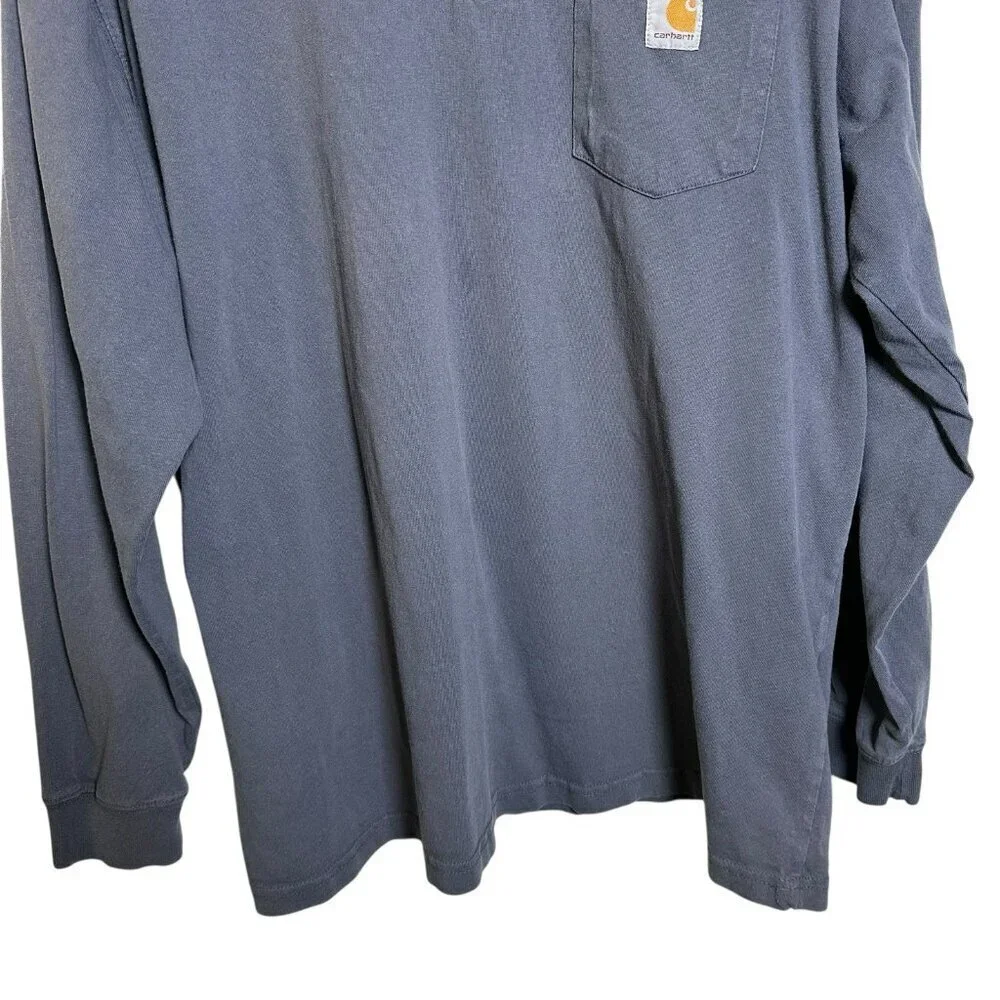 Carhartt Tee Shirt Pullover Men Sz XL Gray Long Sleeve Pocket Casual Workwear